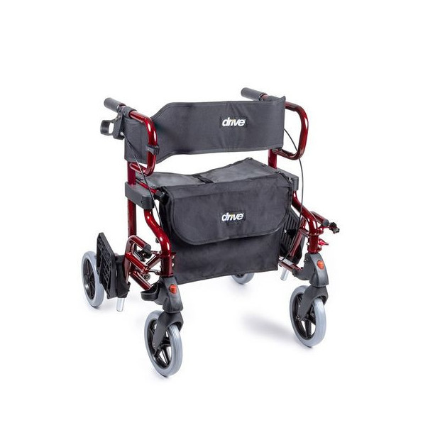 Déambulateur Fauteuil de Transfert 2 en 1 avec repose pieds