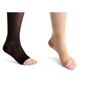 Chaussettes de Contention Pied Ouvert Thuasne Venoflex Incognito résistante avec talon renforcé