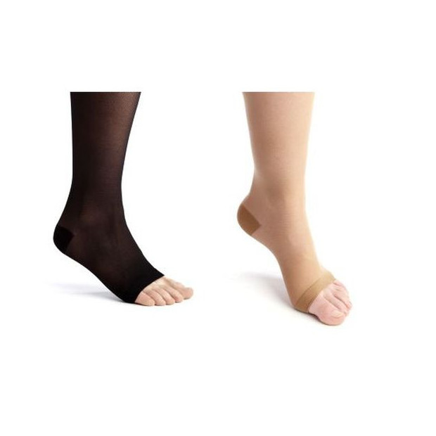 Chaussettes de Contention Pied Ouvert Thuasne Venoflex Incognito résistante avec talon renforcé