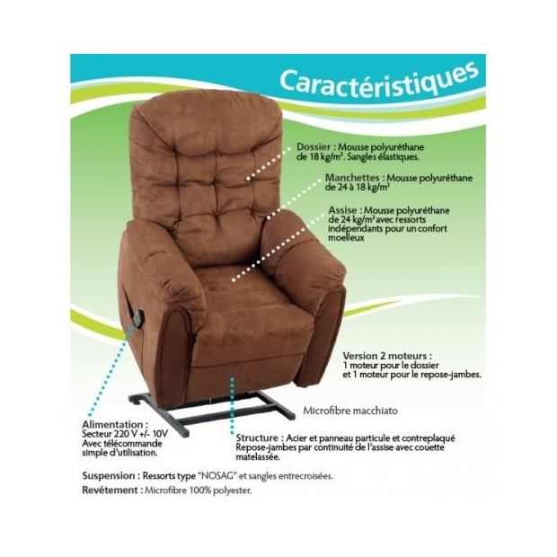 Fauteuil Releveur et Relaxation Oxford