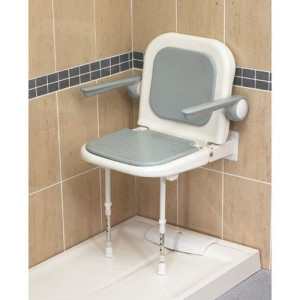 Chaise de douche murale rabattable fortissimo avec accoudoirs escamotables