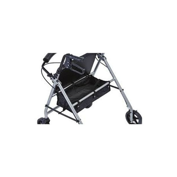 Déambulateur XL fortissimo avec un panier en tissus pliable situé sous le siège