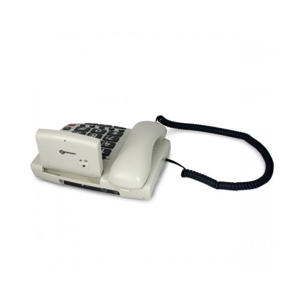 Téléphone d'Alerte Sérénities Geemarc avec bip alarme avec cordon noir et écran afficheur de numéro