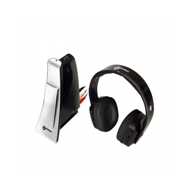 Casque Télé Audio Sans-fil Geemarc CL 7400 noir et réglage de tonalité