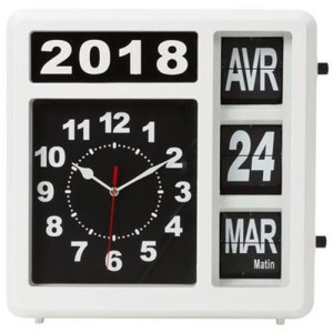 Horloge Calendrier Ephéméride avec heure jour date mois année et moment de la journée