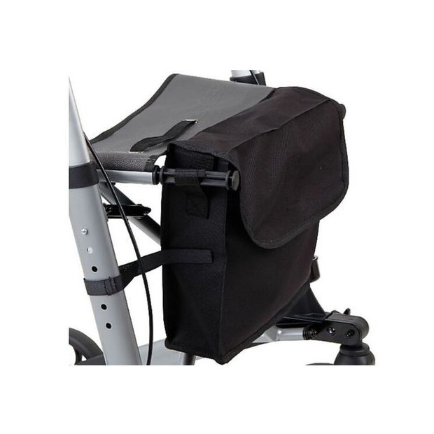 Rollator Deluxe Leger avec un sac à l'avant amovible noir