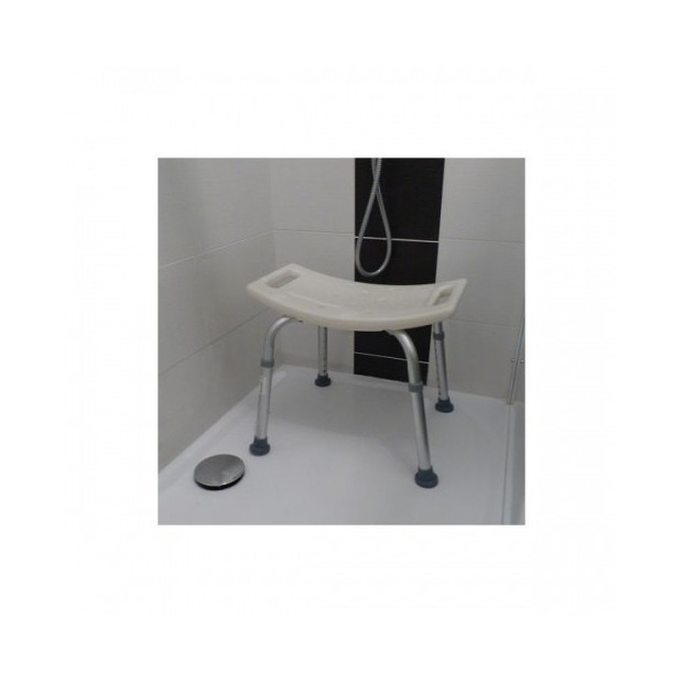 Tabouret de douche avec assise incurvée  et structure en aluminium