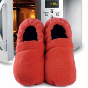 Paire chaussons chauffants micro-ondes rouge - Autres vêtements goodies -  Achat & prix