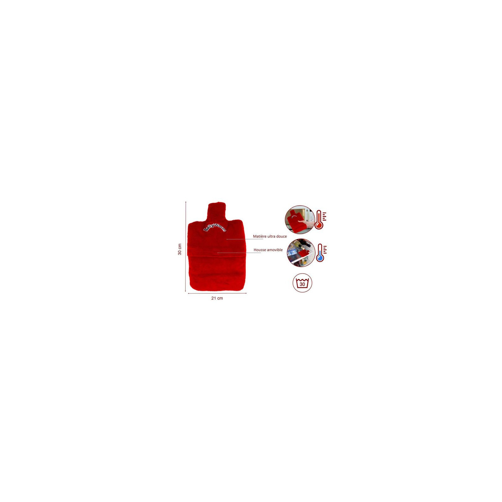 Bouillotte Micro-ondes En Lin BIO & Lavande - Rouge, 30x20cm - Fabriqué En France