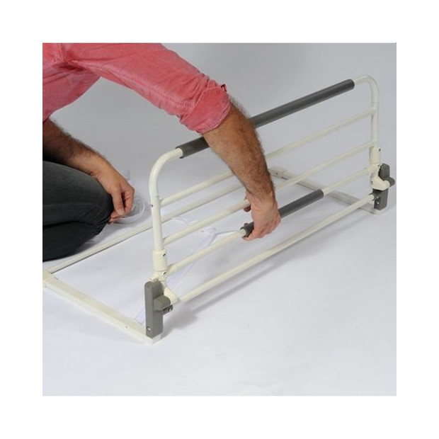 Barrière de lit anti-chute  escamotable par simple pression des 2 barres milieu