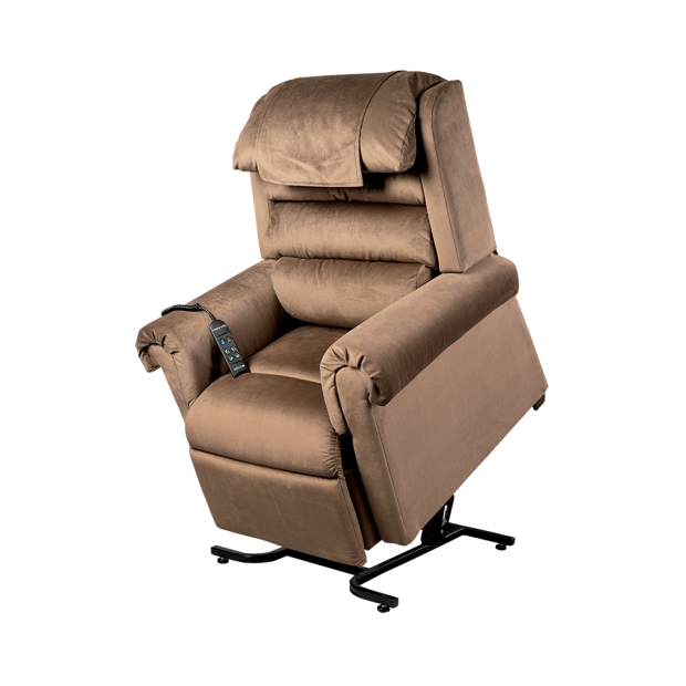 Fauteuil Releveur Relaxation Premium Luxe Bi-moteurs tissu velours anti-taches marron