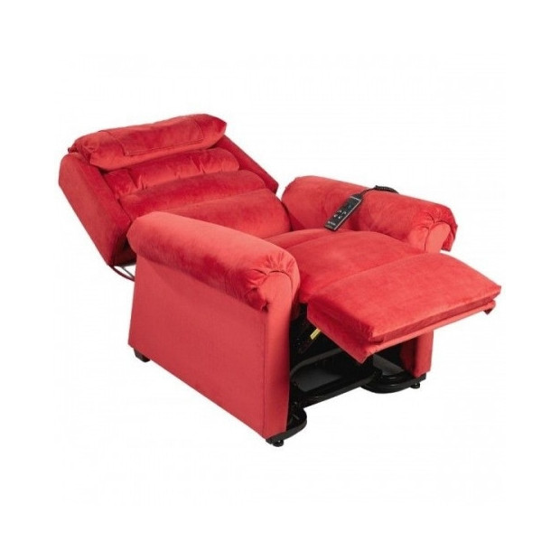 Fauteuil Releveur Relaxation Premium Luxe 2 moteurs rouge avec appui tête et repose pieds