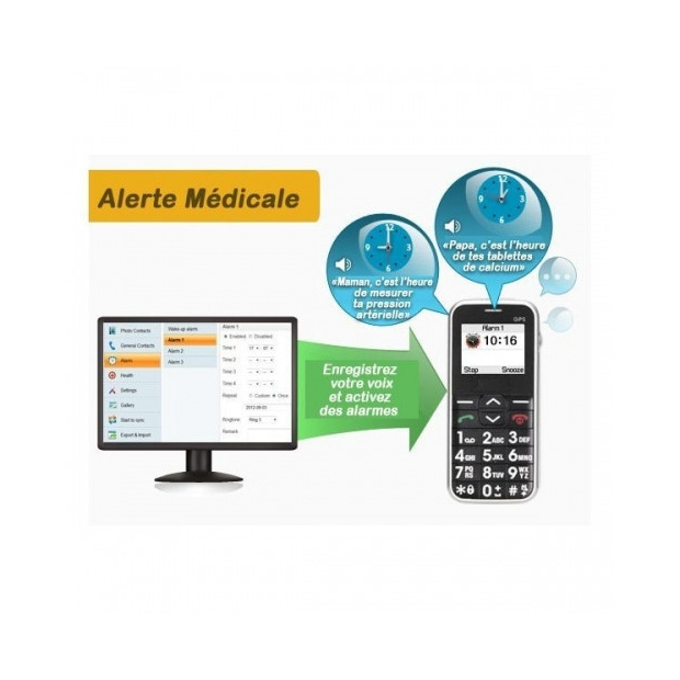 Téléphone Mobile Classic Easy avec Géolocalisation GPS