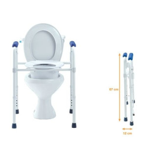 Chaise de toilettes 3 en 1 pliables avec mesures et pieds réglables en hauteur