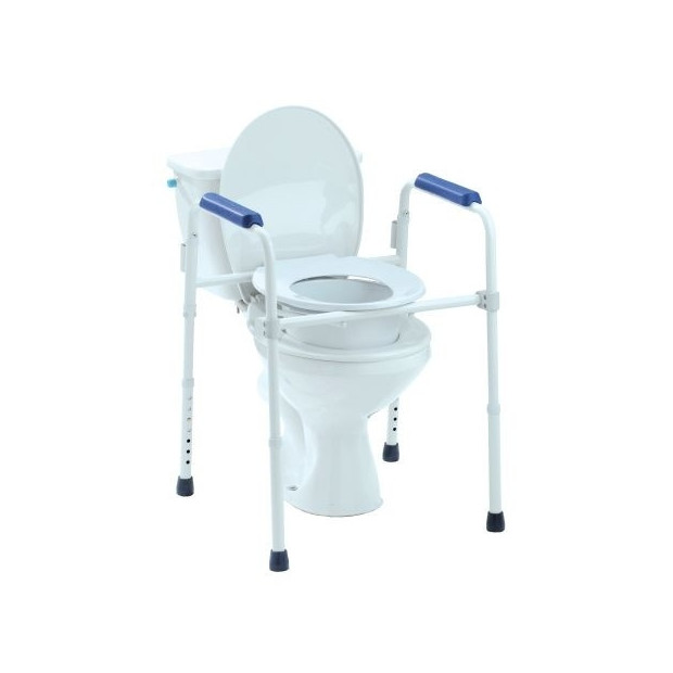 Siège 3 en 1chaise percée avec seau, sur-élévateur de toilettes, et cadre de WC