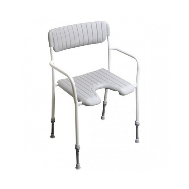 Chaise de douche anatomique Kulan avec pieds réglables en hauteur