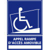 Autocollant de Signalisation Rampe d'accès amovible bleu avec logo handicapé