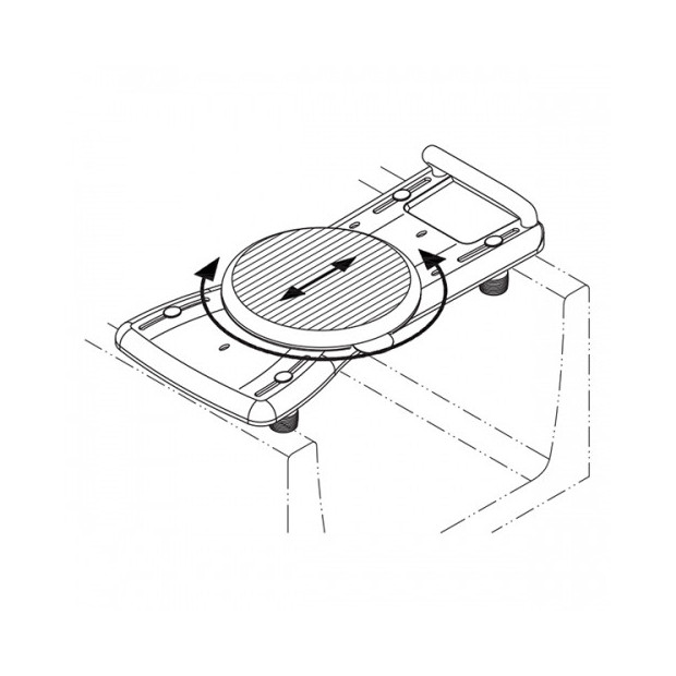 Schéma assise de transfert pour baignoire avec Plateau pivotant Vera