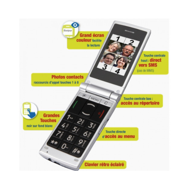 Téléphone Portable à Clapet Classic Easy 2