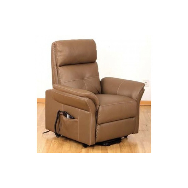 Fauteuil Relax Électrique MND AETOS - 2 Moteurs Cuir Tourterelle Design Français