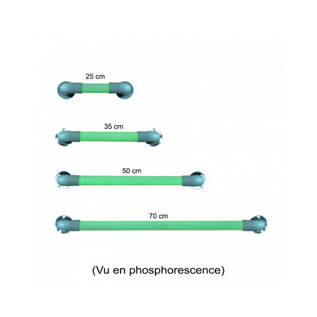 barre d'appui fixe fluorescente plusieurs tailles 25cm 35cm 50cm 70cm