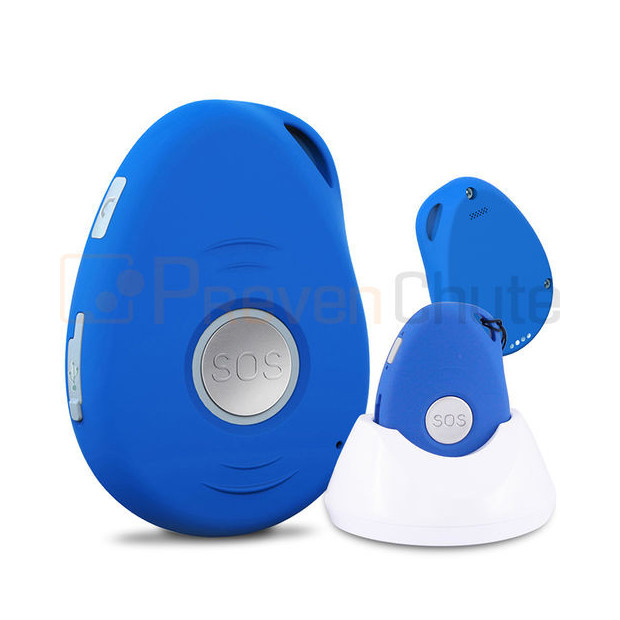 Téléphone Médaillon Basic Sympa avec Géolocalisation bleu avec socle de chargement