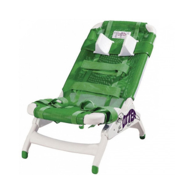 Chaise de bain Otter pour enfant vert en maille nylon avec support de tête