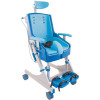 Fauteuil Seahorse Plus douche et wc pour enfant avec sangle bleu et blanc