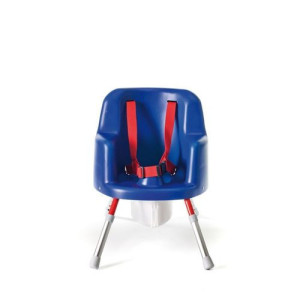 Chaise Percée Basse 2 en 1 pour Enfant bleu avec sangle de sécurité rouge