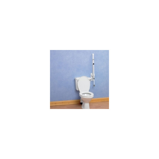 Bras d'appui pliant Devon Elite avec pied pour toilettes en position verticale