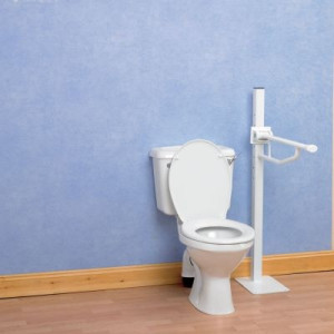 Bras d'appui pliant Devon Elite sur colonne pour toilettes