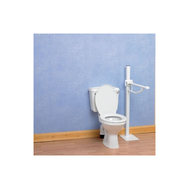 Bras d'appui pliant Devon Elite sur colonne pour toilettes