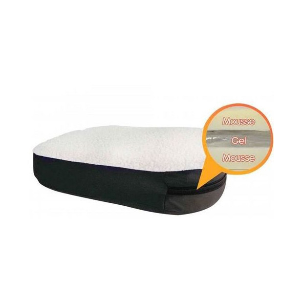 Coussin confort en gel DuaLuxe avec double couche de mousse et une couche de gel au milieu housse polaire lavable