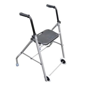 Rollator 2 roues Classic et assise grise frein par pression