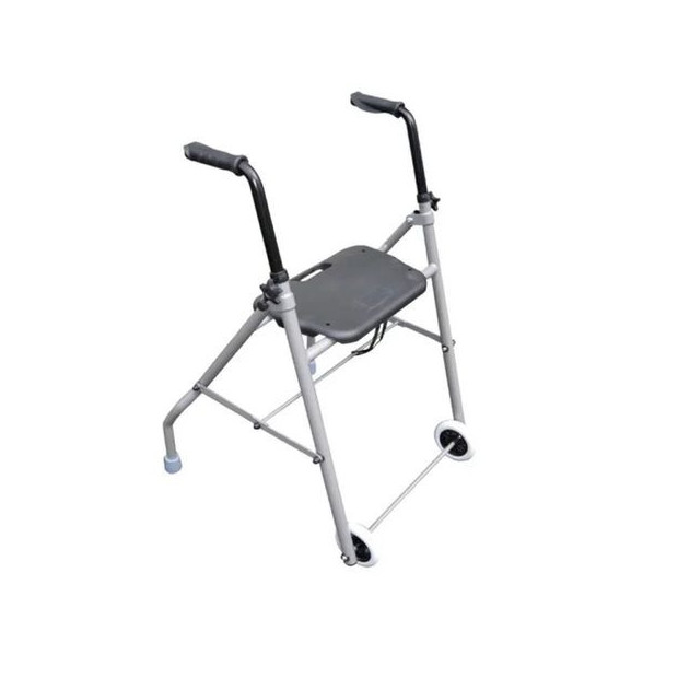 Rollator 2 roues Classic et assise grise frein par pression