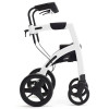 Rollator Fauteuil Roulant Rollz Motion blanc et noir avec poignées de frein vers l'avant