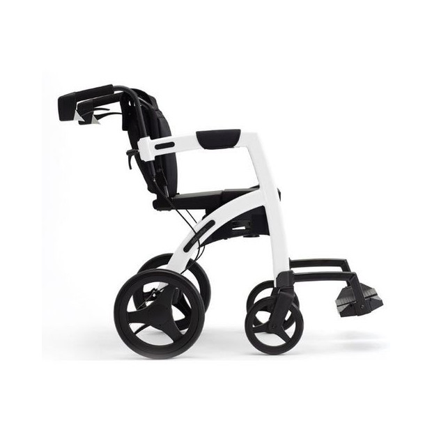 Rollator Fauteuil Roulant Rollz Motion blanc et noir avec repose pieds