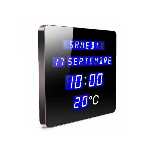 Horloge Calendrier Digitale Bleue