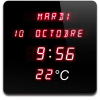 Horloge Calendrier Digitale Rouge