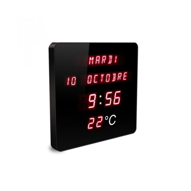 Horloge Calendrier Digitale Rouge