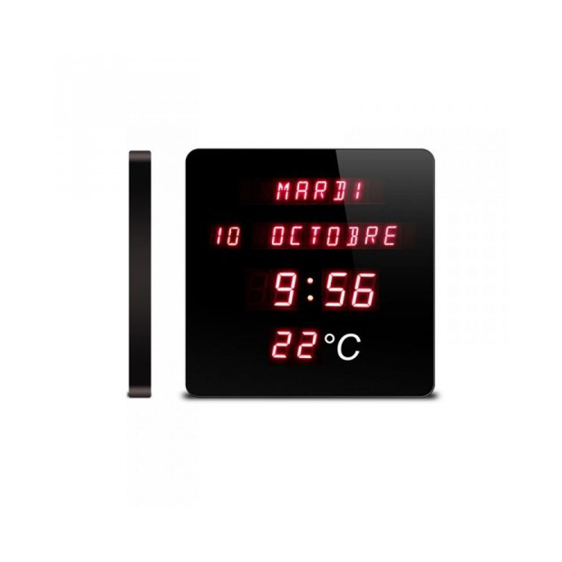Horloge Calendrier Digitale Rouge