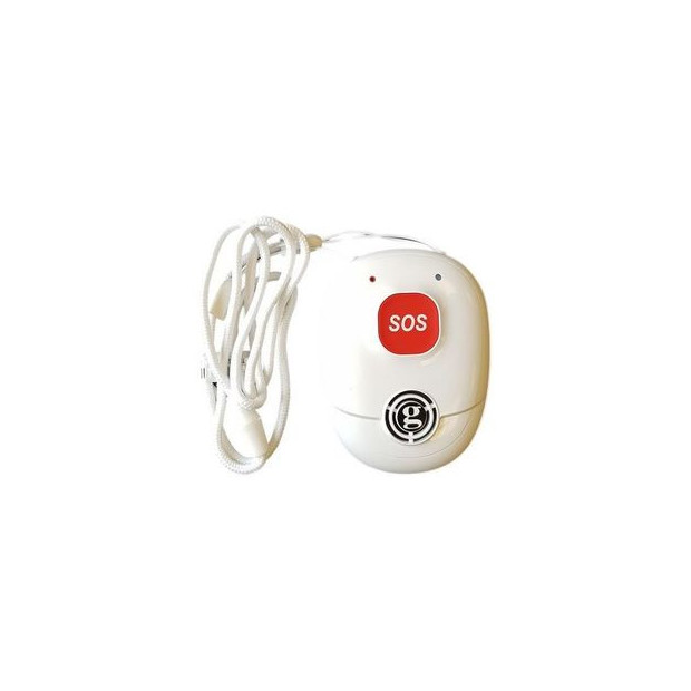 Médaillon d'alerte avec micro et haut-parleur et socle bouton sos Geemarc  SOS PRO Amplidect 295 avec cordon