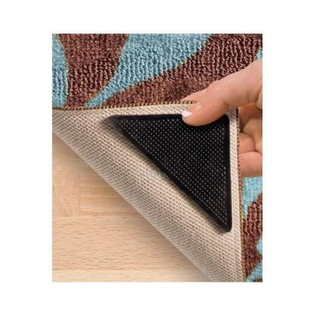 coins de tapis antidérapants réutilisables pour fixer vos tapis et paillassons noir