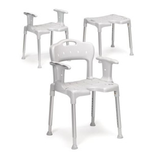 Chaise de douche anatomique Etac Swift évolutif tabouret et chaise avec ou sans accoudoirs démontable