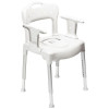 Chaise percée Montauban multifonctions sur-élévateur de toilettes, siège de douche, blanche