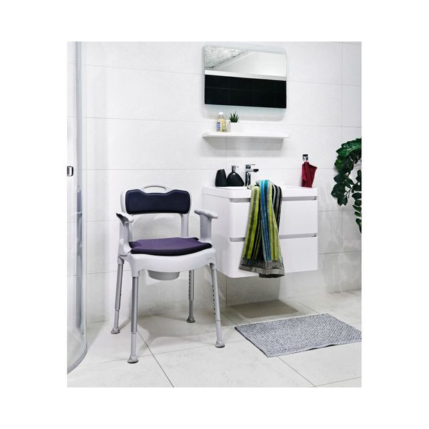 Chaise Garde Robe Etac Swift Commode pour salle de bain blanc noir gris avec poignée de transport sur haut dossier