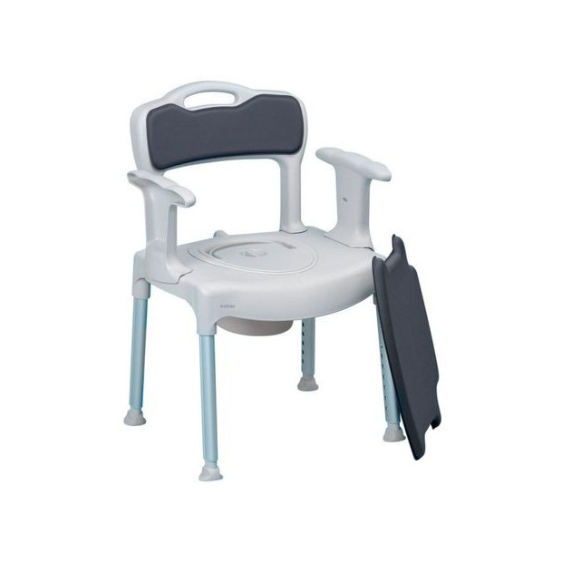 Chaise Garde Robe Etac Swift Commode avec coussin d'assise et de dossier rembourré pour transformer en chaise classique