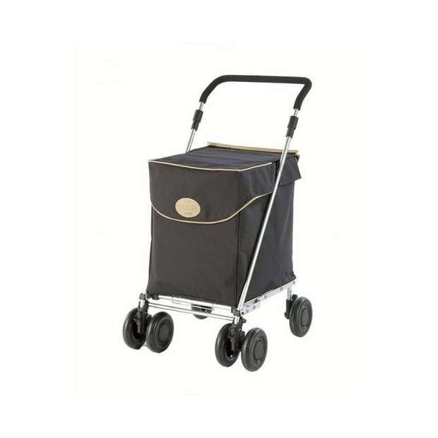 Rollator de course Sholley Deluxe Noir avec 4 roues dont 2 avant pivotantes