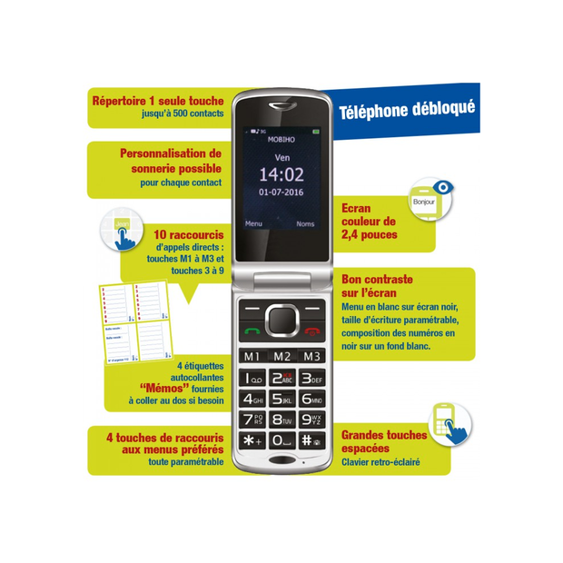 Téléphone Portable à Clapet Clap facile