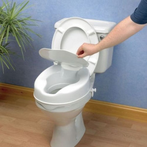 Rehausseur de toilettes Savanah avec couvercle est compatible avec l'abattant actuel